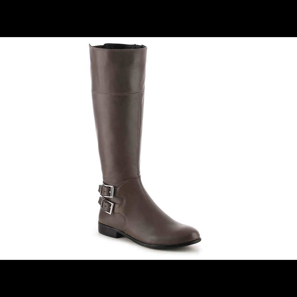 Franco Sarto Charcoal Grey Leather Riding Boot